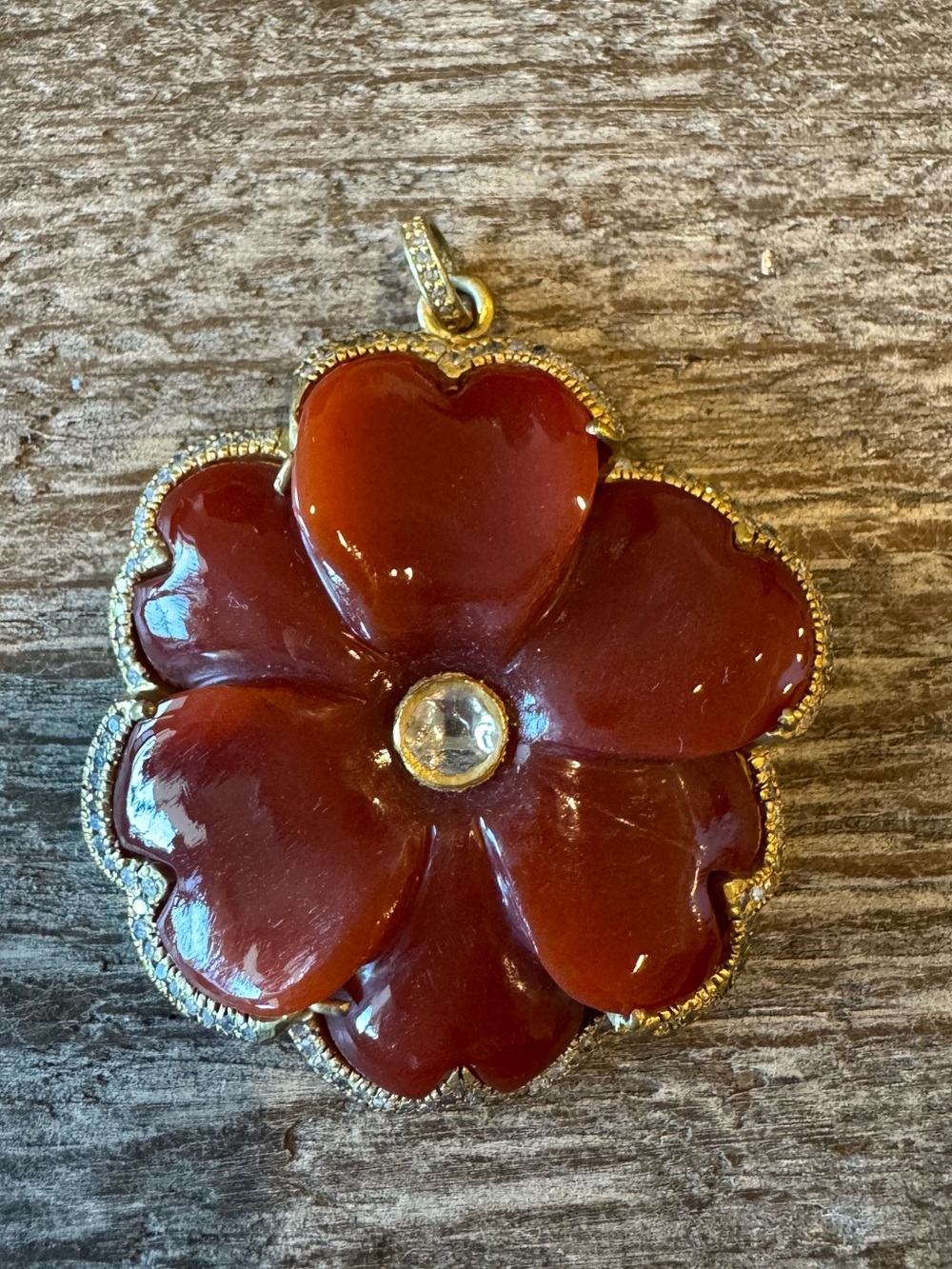The Woods Fine Jewelry Carved Flower Pendant - NEW!